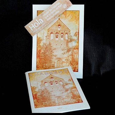 Libreta  con la imagen de la espadaña del Monasterio de Aguilar-Sepia